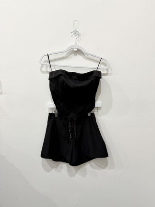 ShowPo set corset top and front lace up shorts, 2