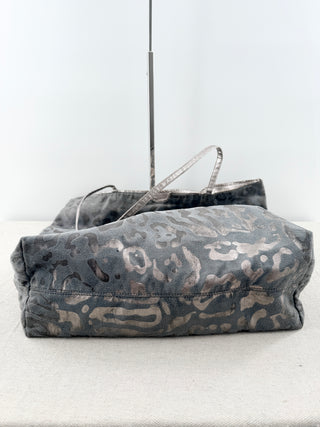 Carlos Falchi suede textured large tote bag
