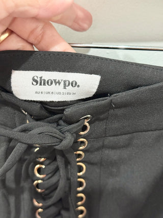 ShowPo set corset top and front lace up shorts, 2