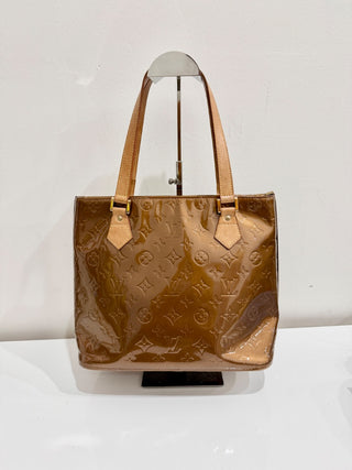 Louis Vuitton Houston Monogram Vernis Leather Tote Bag Bronze Women's One Size