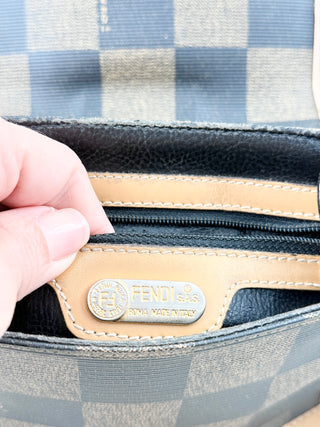 Fendi vintage checked Damier messenger bag crossbody