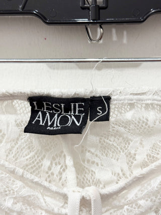 Leslie Amon lace set tank top and ruffle pants, top XS / bottom S