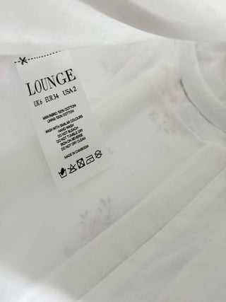 Lounge cotton floral lace trim set corset and skirt, XS