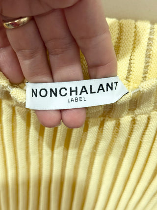 Nonchalant knit pleated set top and maxi skirt, XS