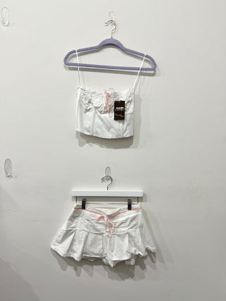More To Come cotton set with bow: corset and skort, XS