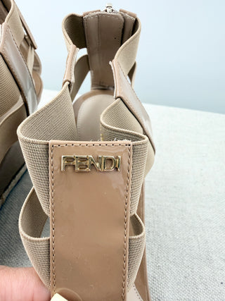 Fendi patent leather wedges, 39.5