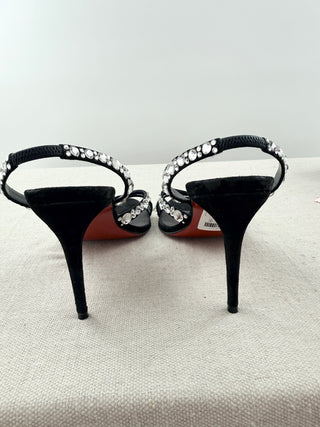 Christian Louboutin suede heel sandals with rhinestones, 38