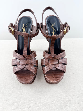Saint Laurent platform leather tribute sandals, 37.5