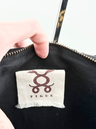 Figue suede fringe and sequin embellished bag with removable strap