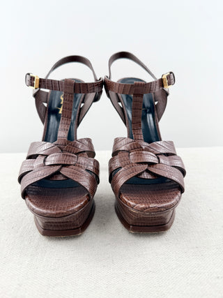 Saint Laurent platform leather tribute sandals, 37.5