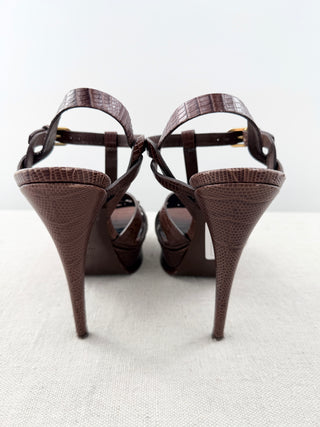 Saint Laurent platform leather tribute sandals, 37.5