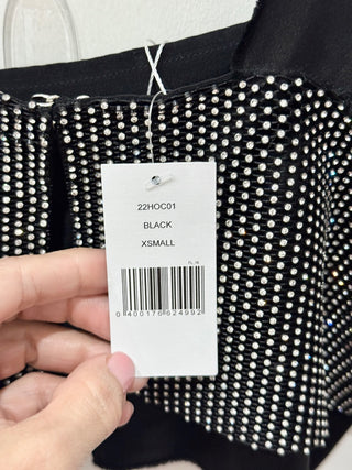 Nonchalant rhinestone embellished crop top, XS