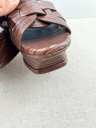 Saint Laurent platform leather tribute sandals, 37.5