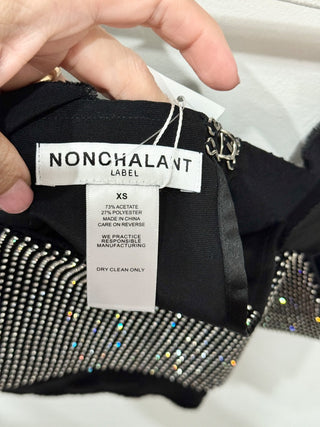 Nonchalant rhinestone embellished crop top, XS