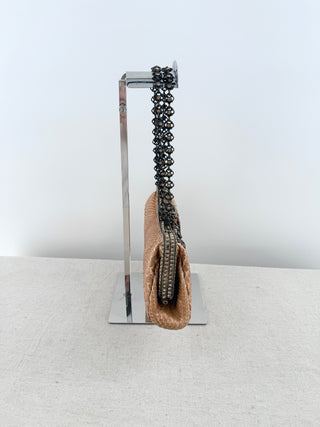 Clara Kasavina vintage python and crystal clutch with strap