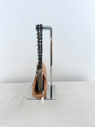 Clara Kasavina vintage python and crystal clutch with strap