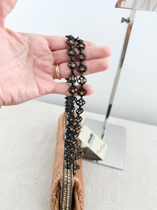 Clara Kasavina vintage python and crystal clutch with strap