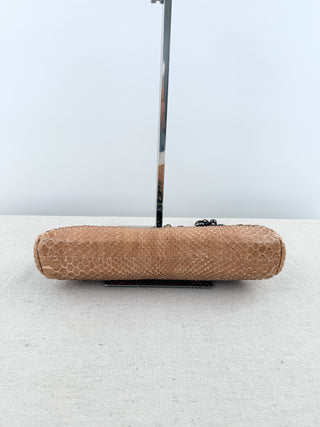 Clara Kasavina vintage python and crystal clutch with strap