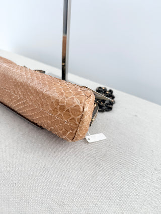 Clara Kasavina vintage python and crystal clutch with strap