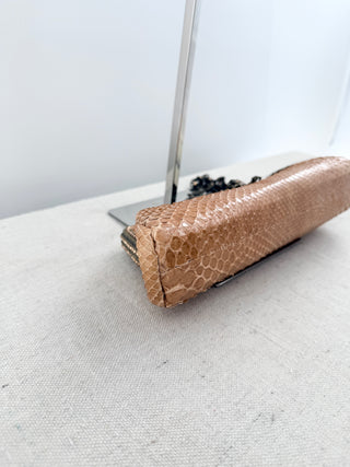 Clara Kasavina vintage python and crystal clutch with strap