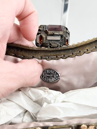 Clara Kasavina vintage python and crystal clutch with strap