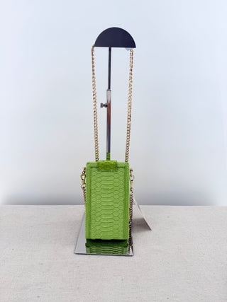 Ximena Kavalekas box phone bag python with chain strap