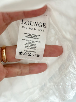 Lounge cotton eyelet blue ribbon corset top, 2