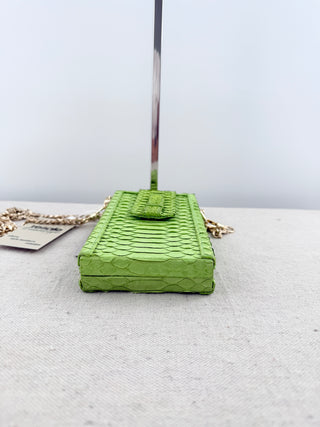 Ximena Kavalekas box phone bag python with chain strap