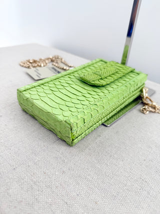 Ximena Kavalekas box phone bag python with chain strap