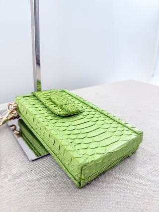 Ximena Kavalekas box phone bag python with chain strap