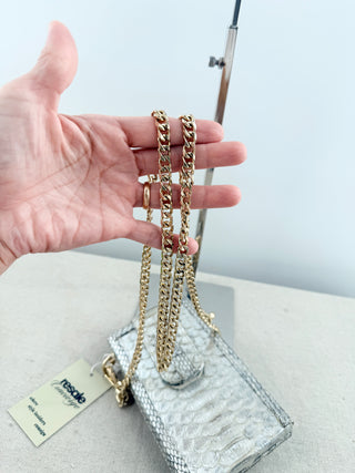 Ximena Kavalekas box phone bag python with chain strap