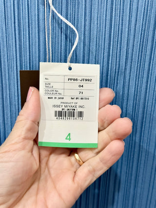 NWT Issey Miyake Plisse Pleats Please Cap Sleeve Mini Dress Blue Women's Size 4