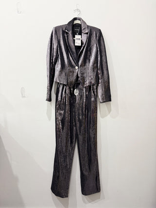 Retrofete sequin blazer and jean sequin pants, S