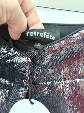 Retrofete sequin blazer and jean sequin pants, S