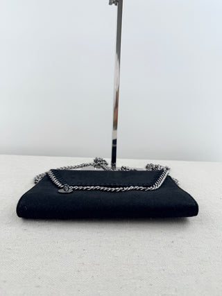 Stella McCartney faux suede mini falabella clutch bag with long strap