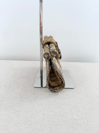 Ximena Kavalekas python clutch bag with long strap