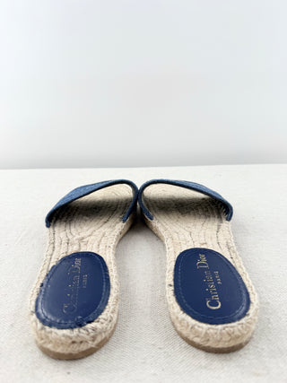 Dior raffia canvas logo sandals, 39