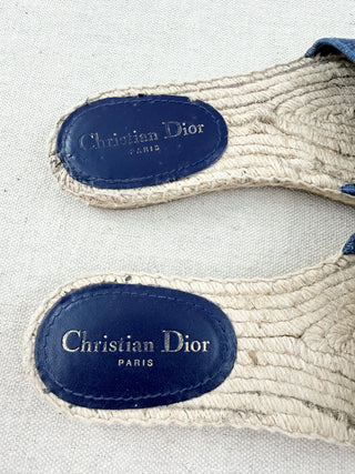 Dior raffia canvas logo sandals, 39