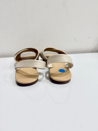 Nisolo All-Day Crossover Strap Leather Slip On Sandal Bone White Women's Size 10