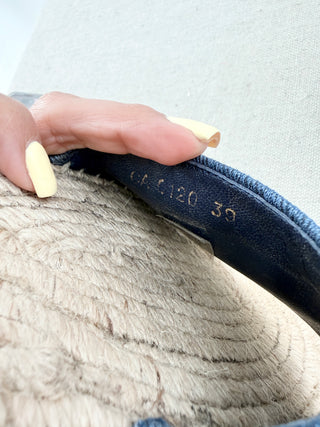 Dior raffia canvas logo sandals, 39