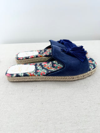 Christian Louboutin raffia and suede sandals with tassel, 39