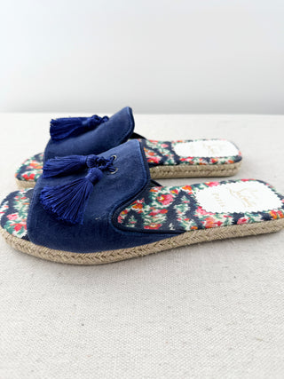 Christian Louboutin raffia and suede sandals with tassel, 39