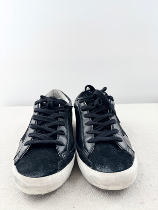 Golden Goose superstar leather sneakers with sparkle, 38