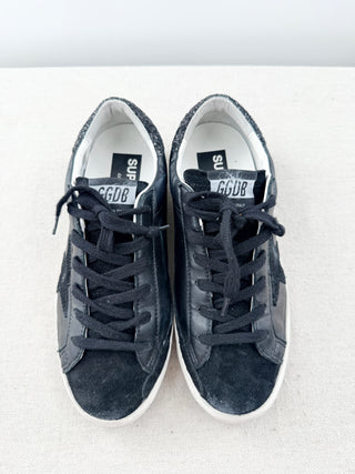 Golden Goose superstar leather sneakers with sparkle, 38