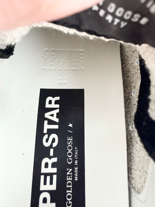 Golden Goose superstar leather sneakers with sparkle, 38