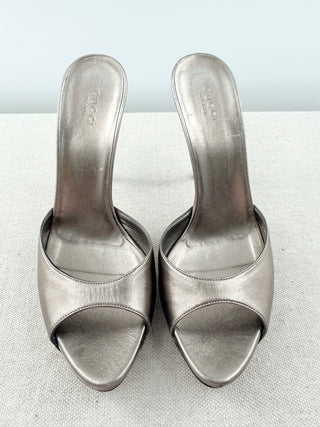 Gucci vintage bamboo detail mules leather, 38