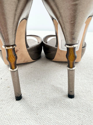 Gucci vintage bamboo detail mules leather, 38