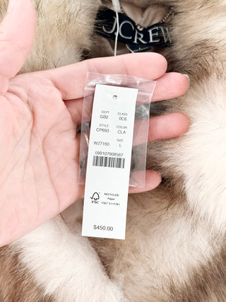 J crew faux fur jackert, L