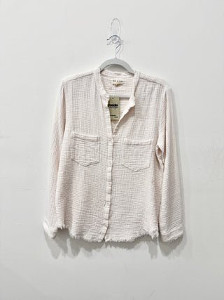Cloth and stone Cream Button up Shirt, Medium
