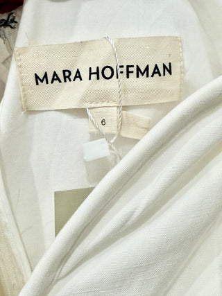 Mara Hoffman Leonara Linen Blend Off-the-Shoulder A-Line Midi Dress White Small
